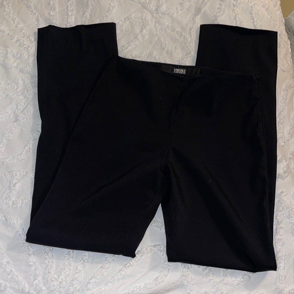 Black straight leg dress pants